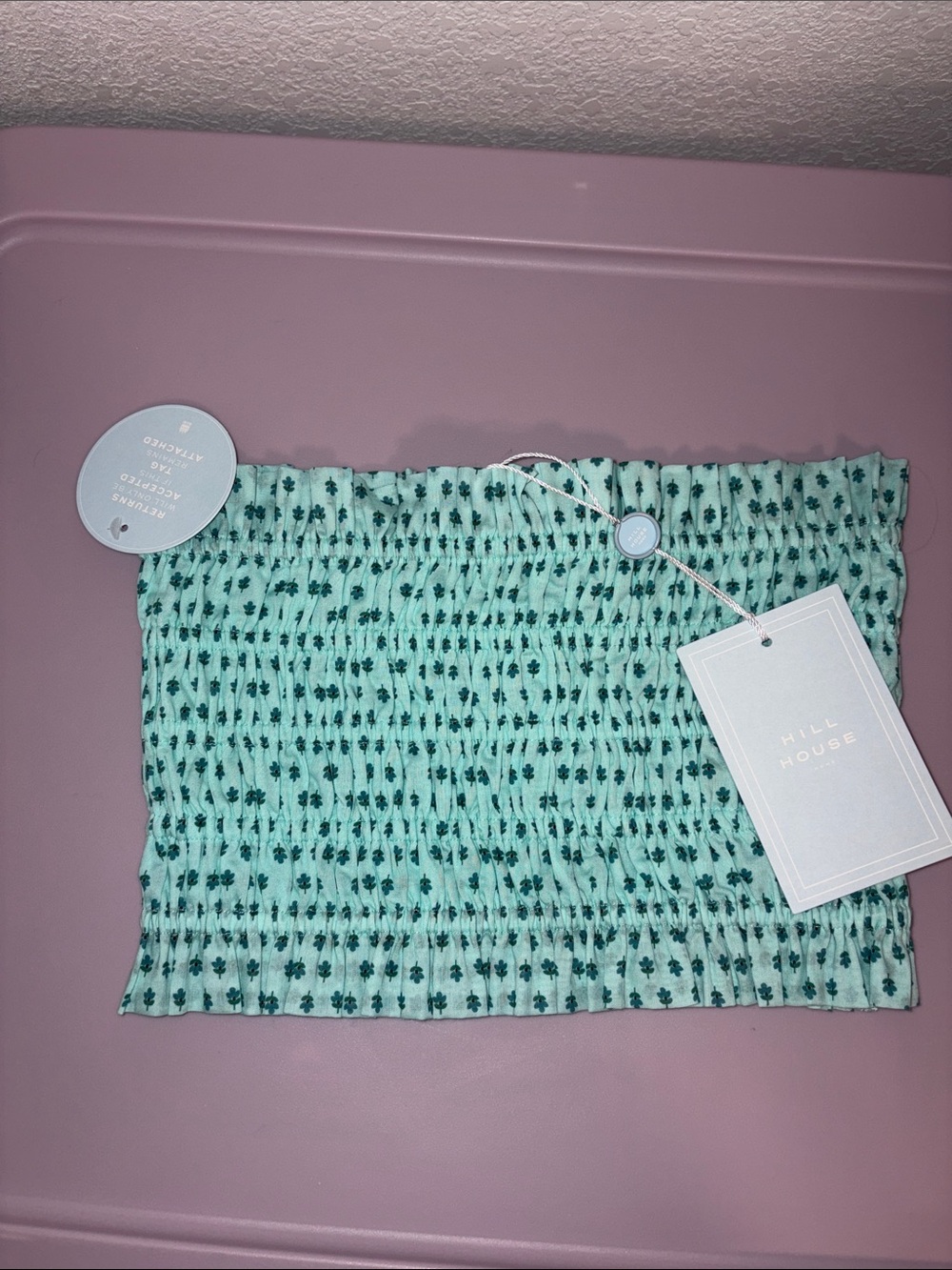 Hill House The June Nap Top Teal Poppy Half Drop XS